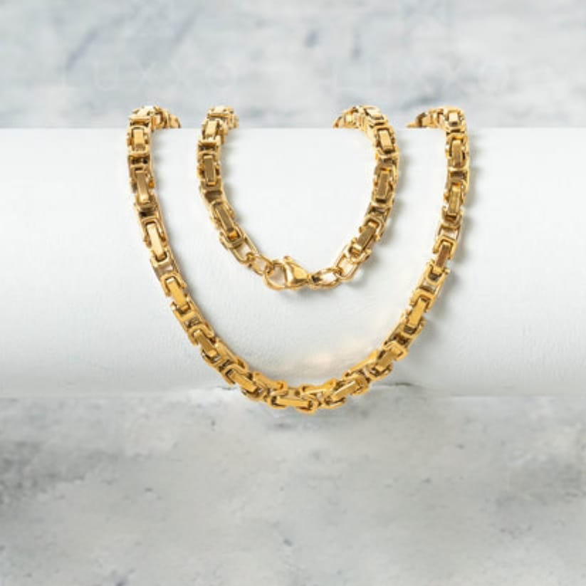 Cadena Rústica para Mujer en Oro Laminado 18K