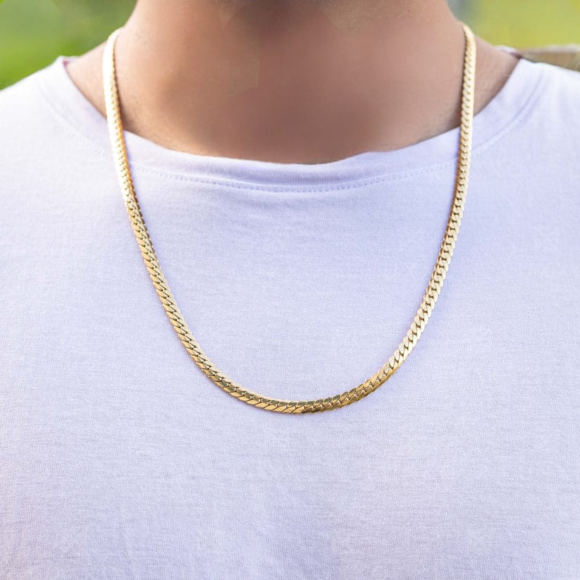 Cadena Cubana para Hombre en Oro Laminado 18K