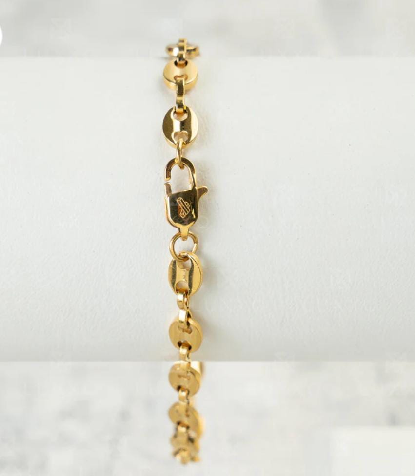 Pulsera Grano de Café en Oro Laminado 18K – Fuerza y Elegancia