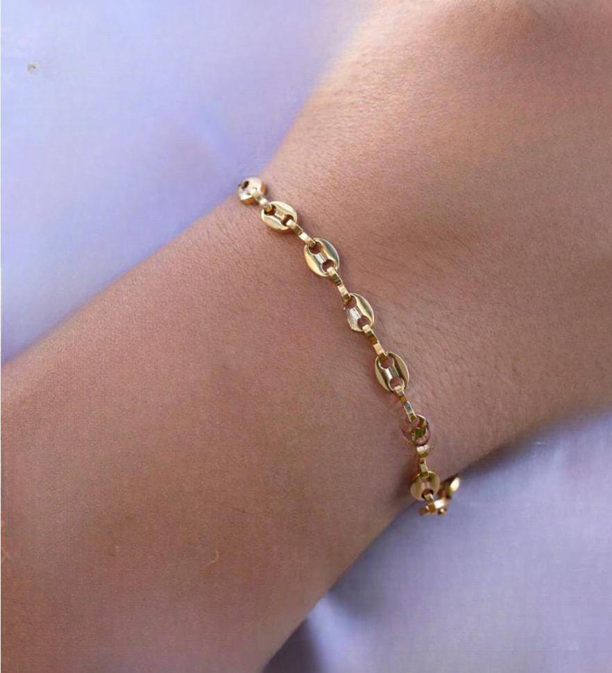 Pulsera Grano de Café en Oro Laminado 18K – Fuerza y Elegancia