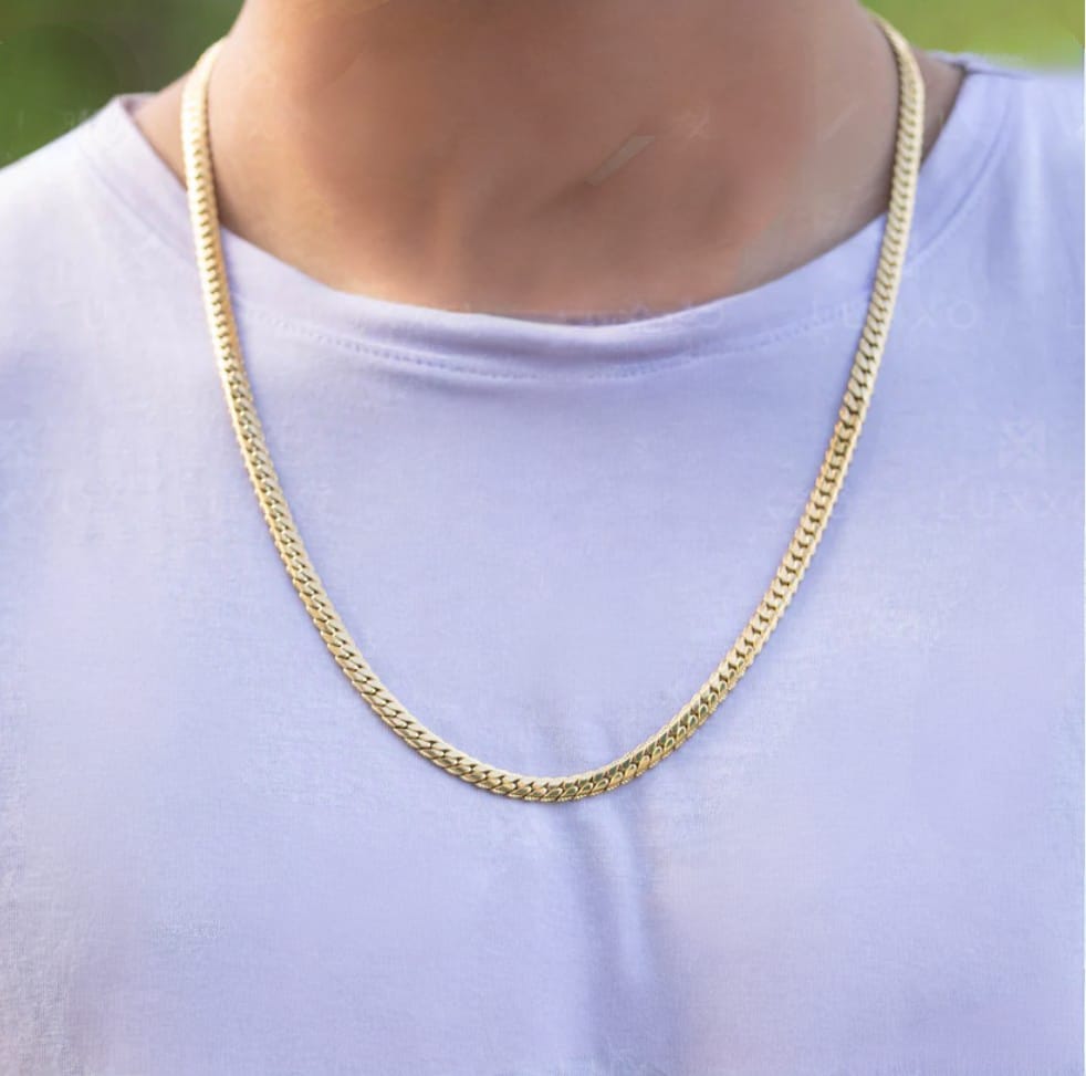 Cadena Grabada para Hombre en Oro Laminado 18K