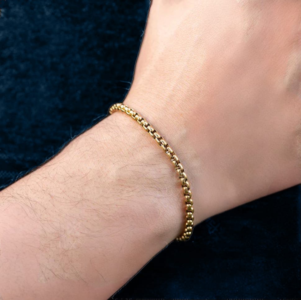 Combo de Cadena y Pulsera Cartier para Hombre en Oro Laminado 18K